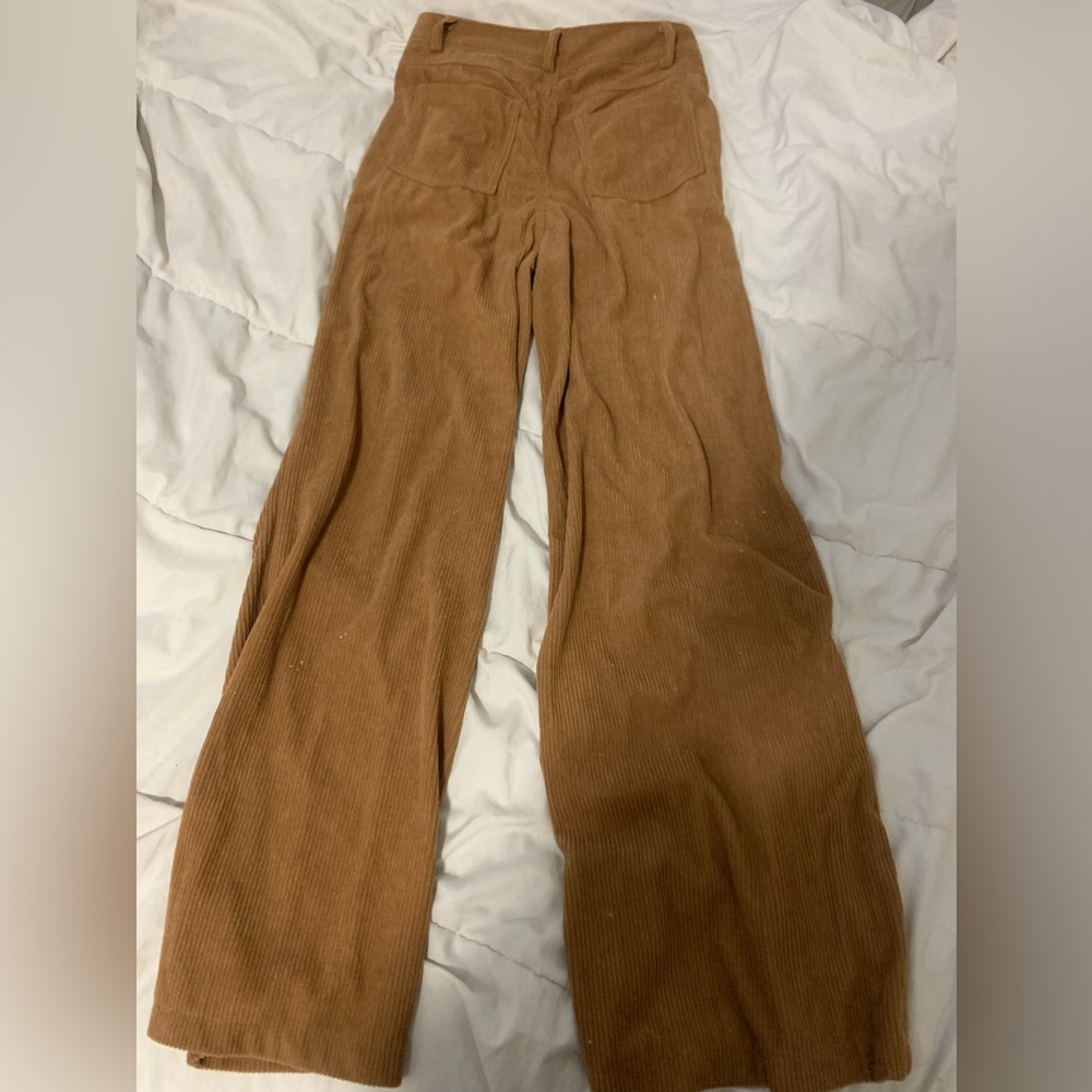 y2k high waisted ribbed brown baggy pants